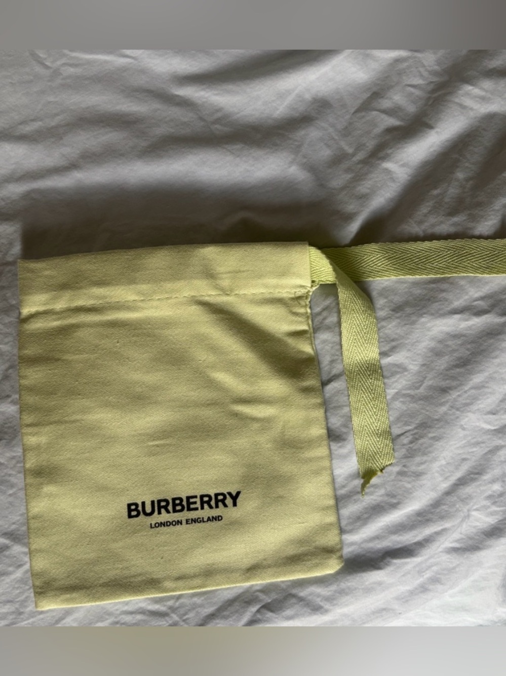 Burberry Light Green Cotton Logo Drawstring Pouch